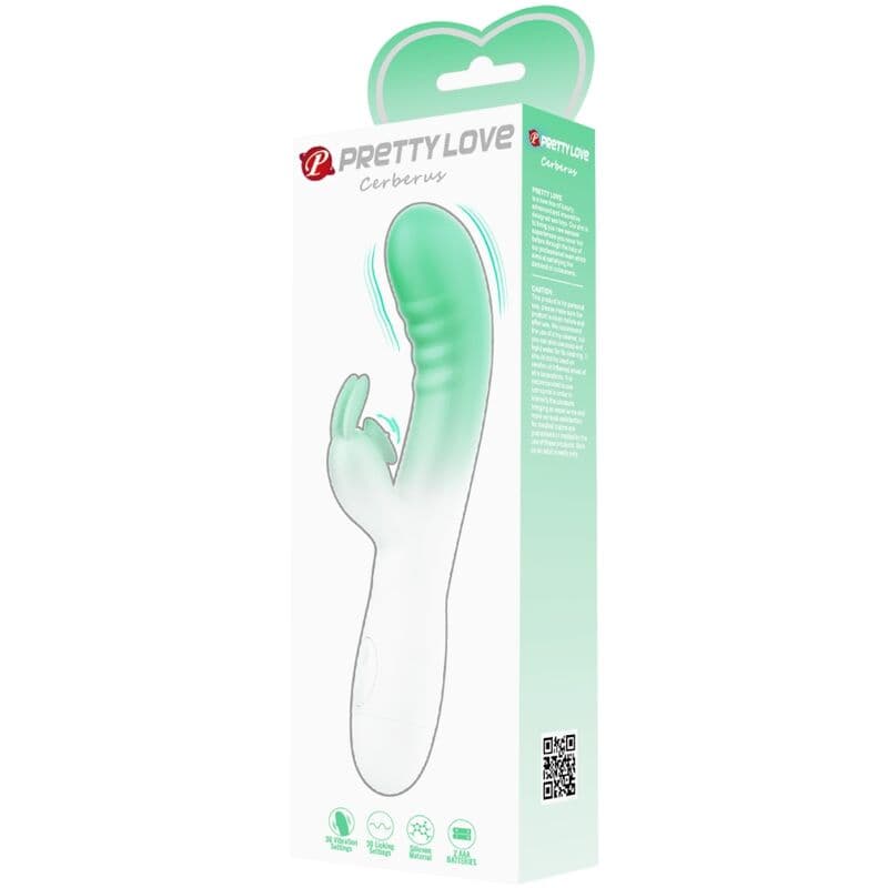 PRETTY LOVE - CERBERUS RABBIT VIBRATOR 3O VIBRATIONS GREEN thumb 9