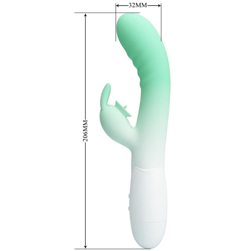 PRETTY LOVE - CERBERUS RABBIT VIBRATOR 3O VIBRATIONS GREEN thumb 6