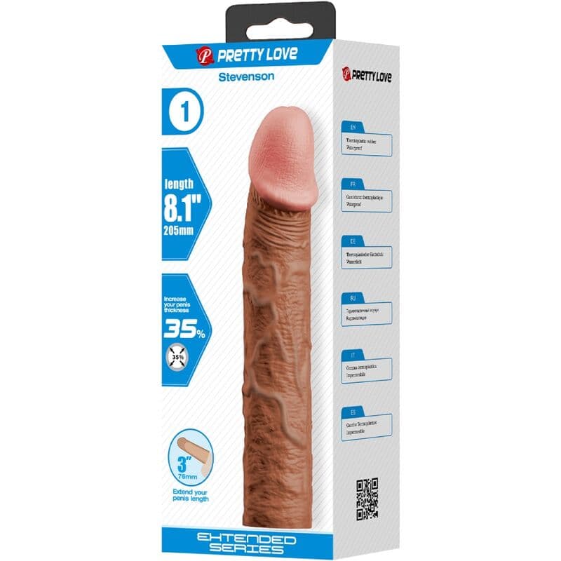 PRETTY LOVE - STEVENSON PENIS SLEEVE WITH 7.6 CM EXTENSION MULATTO thumb 5