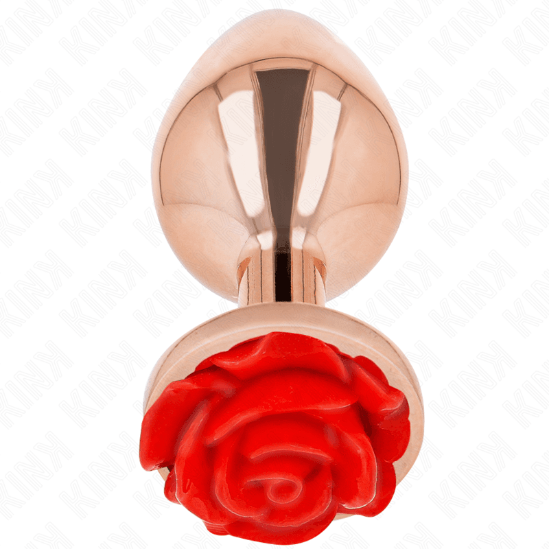 KINK - PINK GOLD ANAL PLUG WITH RED ROSE L thumb 2