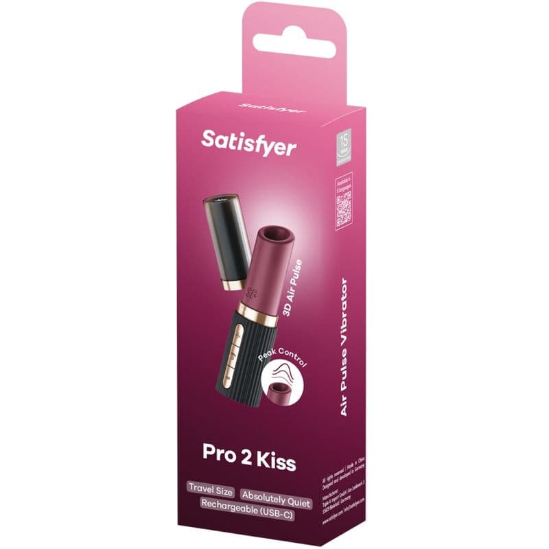 SATISFYER - PRO 2 KISS WAVE CLITORIS STIMULATOR GARNET / BLACK thumb 6