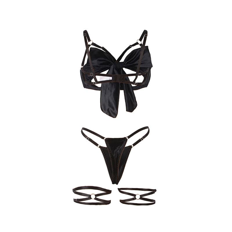 SUBBLIME - 955199 BRA SET WITH ADJUSTABLE BLACK BOW S/M thumb 8