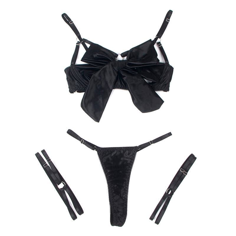 SUBBLIME - 955205 BRA SET WITH ADJUSTABLE BLACK BOW L/XL thumb 7