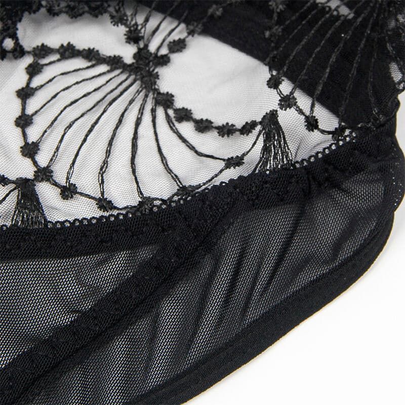 SUBBLIME - 955212 TRANSPARENT BODYSUIT WITH BLACK HOLLOW LACE S/M thumb 7