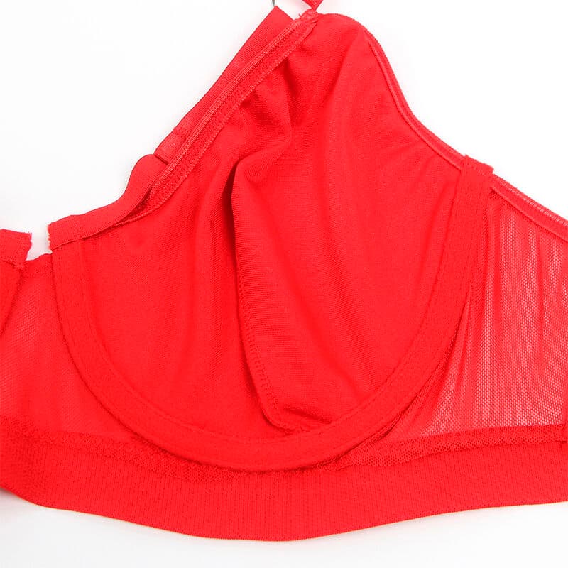 SUBBLIME - 955267 RED BONDAGE BRA WITH GARTER SET L/XL thumb 9
