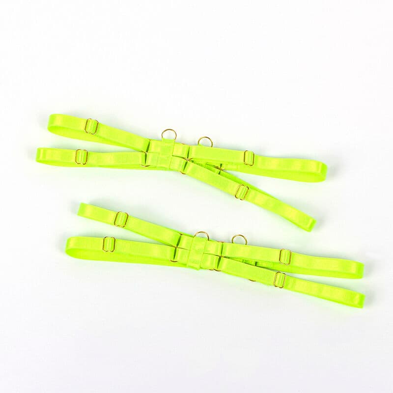 SUBBLIME - 955281 BRA SET WITH NECKLACE AND LEG DETAILS FLUORESCENT GREEN L/XL thumb 9