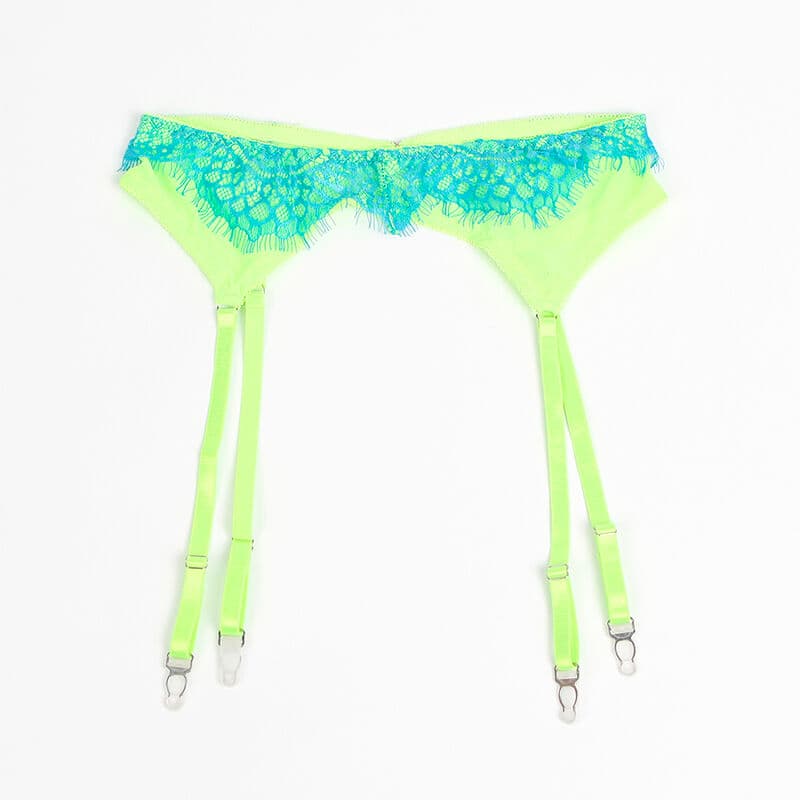 SUBBLIME - 955311 SET OF BRA WITH LACE AND GARTER LINES GREEN AND BLUE S/M thumb 13