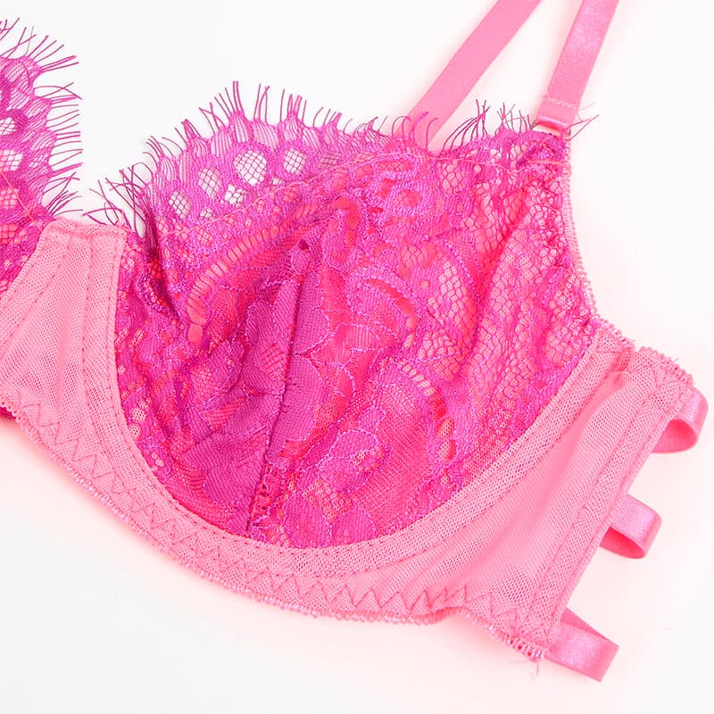 SUBBLIME - 955359 SET OF BRA WITH LACE AND GARTER LINKS PINK AND PURPLE S/M thumb 10
