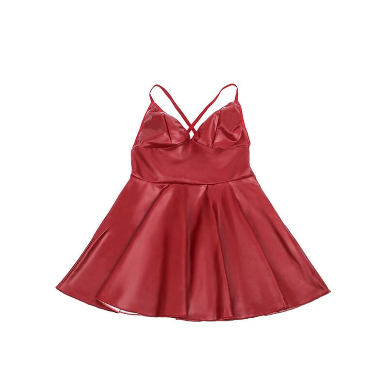 SUBBLIME - 955397 DRESS WITH BURGUNDY LEATHER STRAPS S/M thumb 7