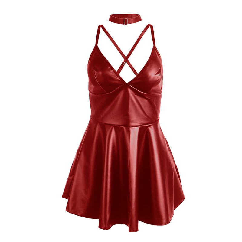 SUBBLIME - 955403 DRESS WITH BURGUNDY LEATHER STRAPS L/XL thumb 5