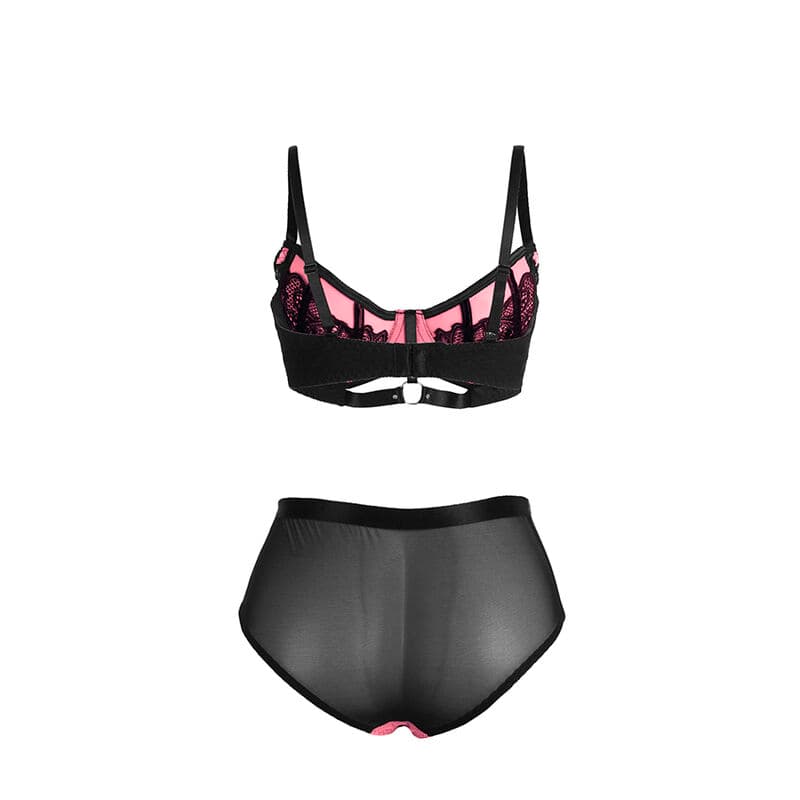 SUBBLIME - 955571 PINK PATENT LEATHER MESH ZIPPER BRA SET S/M thumb 7