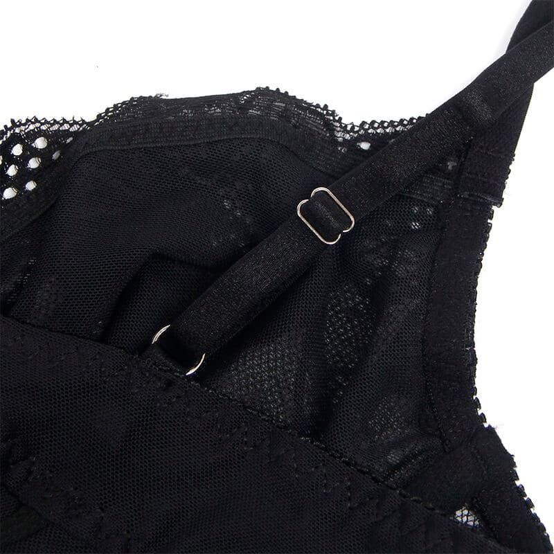 SUBBLIME - 955618 LACE BODYSUIT WITH BOTTOM CLOSURE BLACK S/M thumb 8