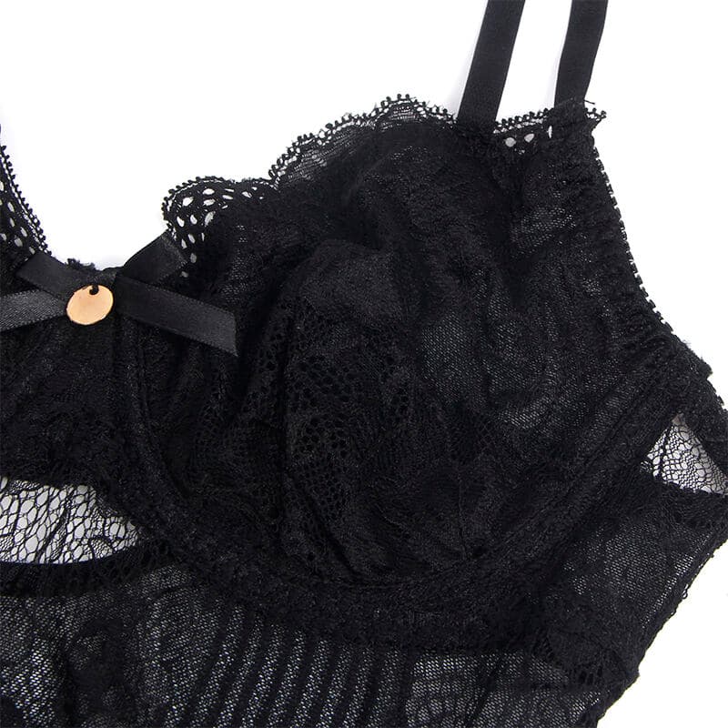 SUBBLIME - 955625 LACE BODYSUIT WITH BOTTOM CLOSURE BLACK L/XL thumb 7