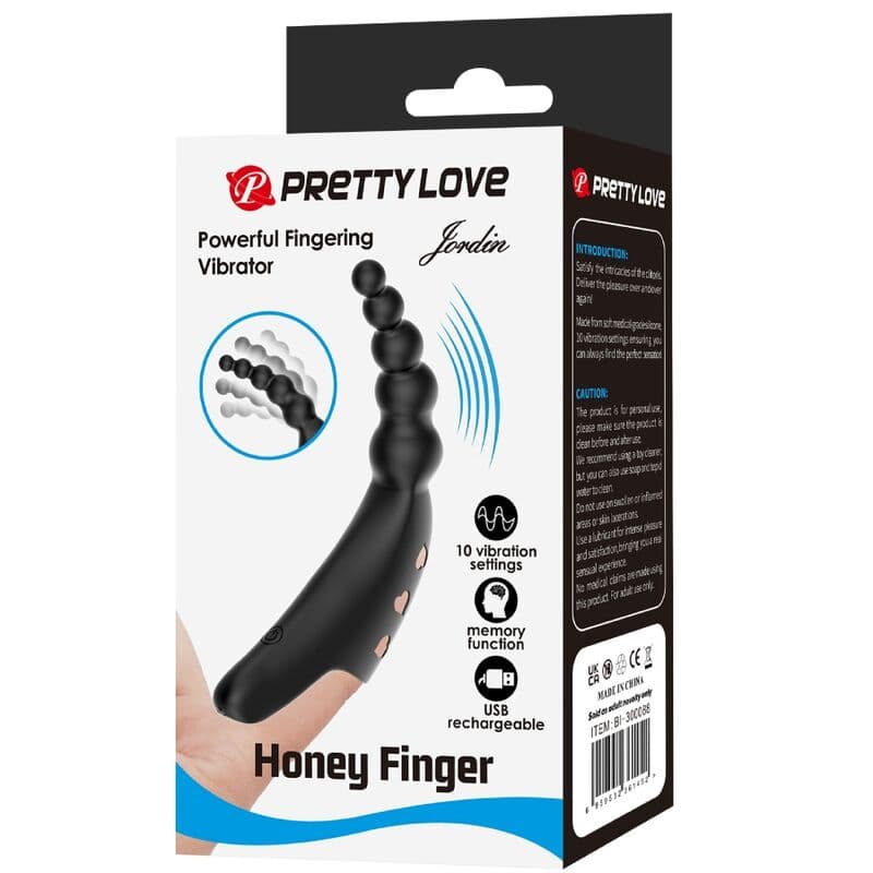 PRETTY LOVE - JORDIN FINGER VIBRATOR 10 VIBRATIONS BLACK thumb 10