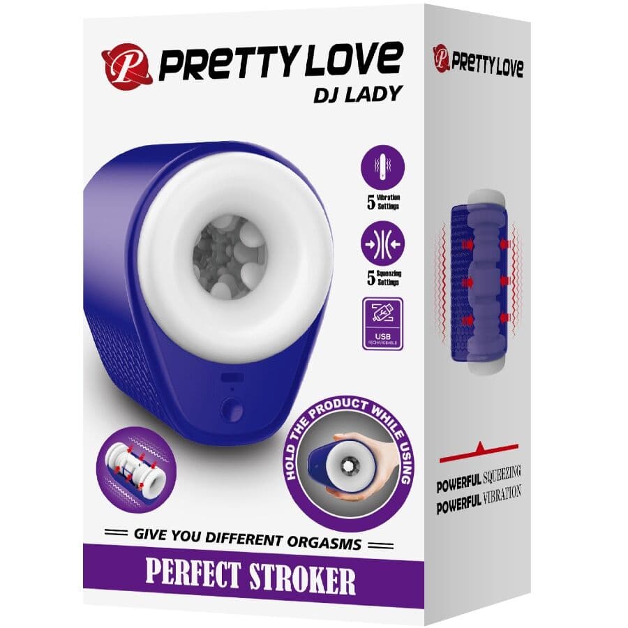 PRETTY LOVE - DJ LADY MALE MASTURBATOR WITH VIBRATION 5 SETTINGS PURPLE thumb 11