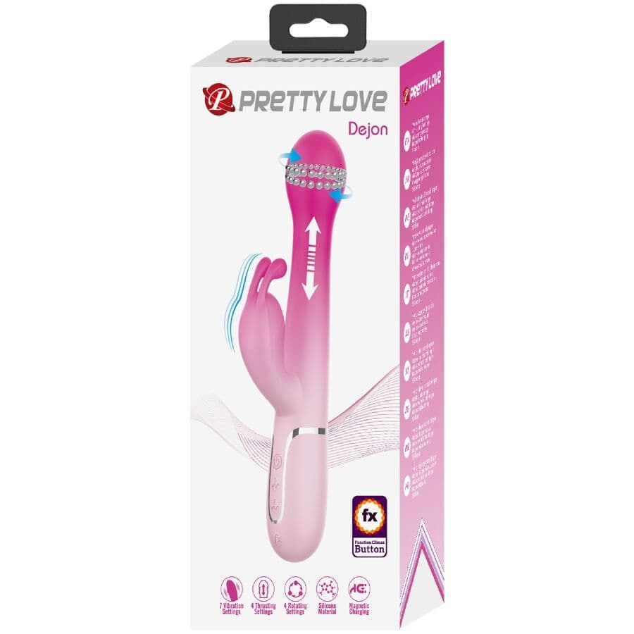 PRETTY LOVE - DEJON 3 IN 1 MULTIFUNCTION RABBIT VIBRATOR PINK thumb 11