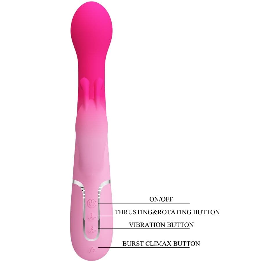 PRETTY LOVE - DEJON 3 IN 1 MULTIFUNCTION RABBIT VIBRATOR PINK thumb 9