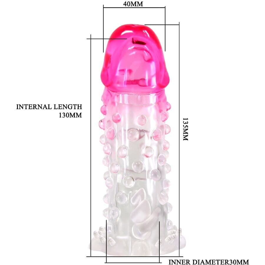 PRETTY LOVE - WILFORD REALISTIC ENLARGEMENT SHEATH WITH EMBOSSED PENIS PINK thumb 5
