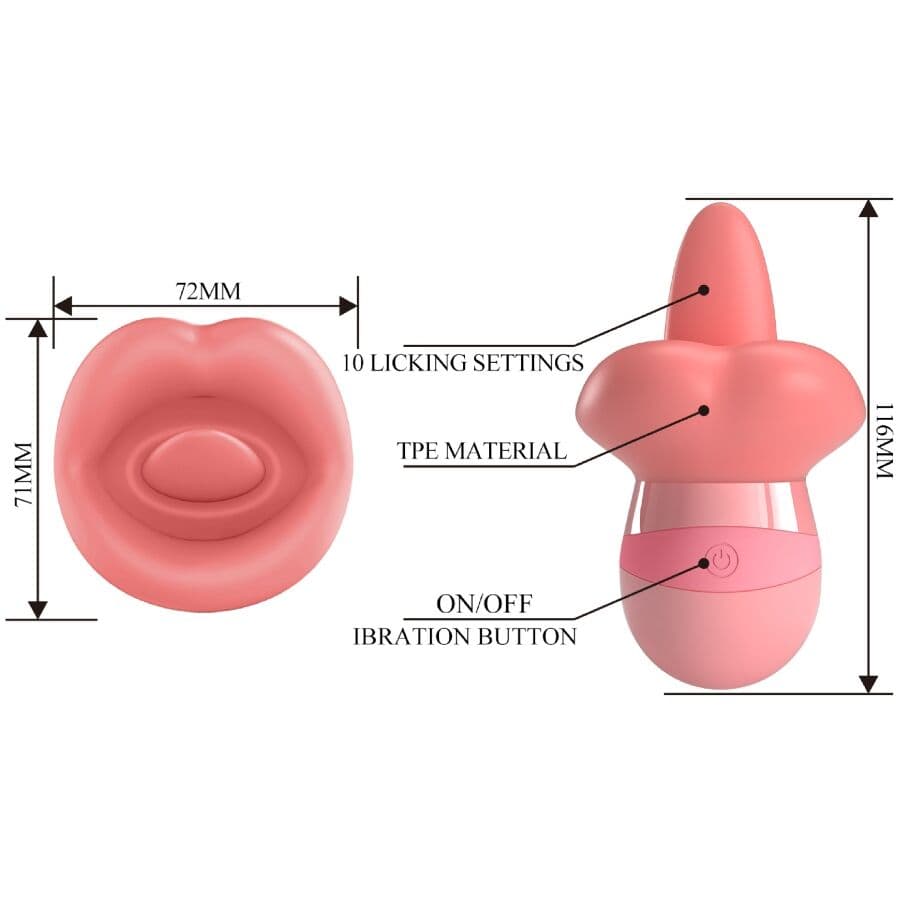 PRETTY LOVE - KYLEE TONGUE CLITORIS STIMULATOR 10 VIBRATIONS NUDE PINK thumb 7