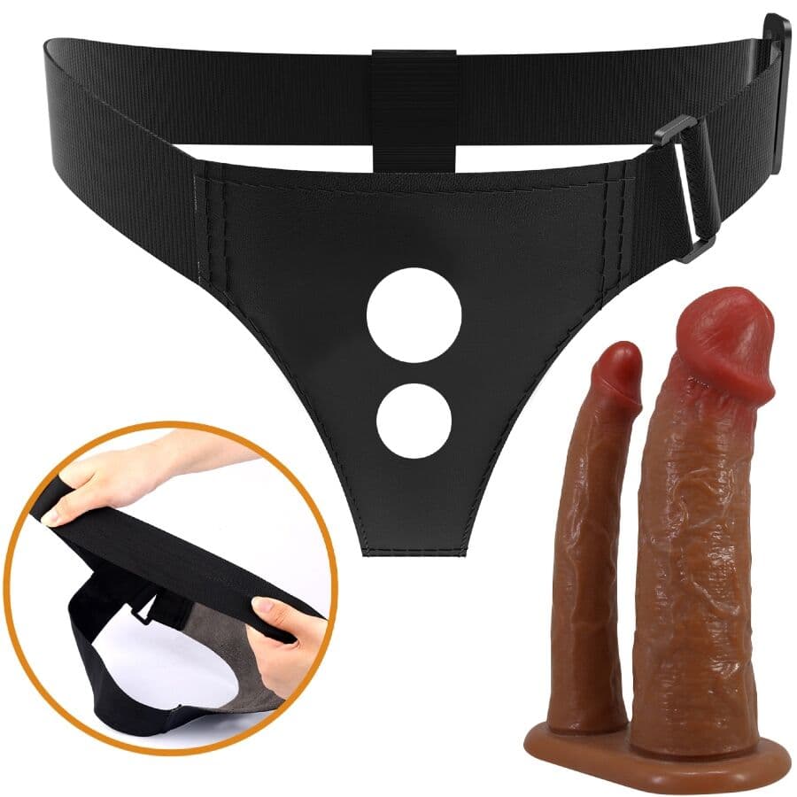 PRETTY LOVE - KEAVEN HARNESS BRIEFS UNIVERSAL & COMFORTABLE DOUBLE DILDO thumb 5