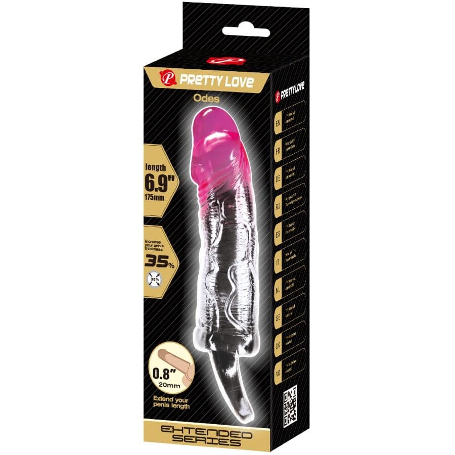 PRETTY LOVE - ODES REALISTIC 2 CM ENLARGEMENT SHEATH FOR PENIS PINK thumb 7
