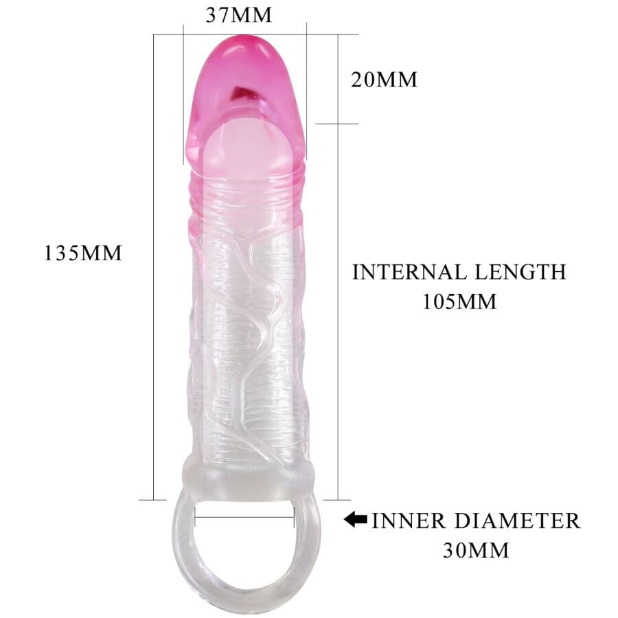 PRETTY LOVE - ODES REALISTIC 2 CM ENLARGEMENT SHEATH FOR PENIS PINK thumb 6