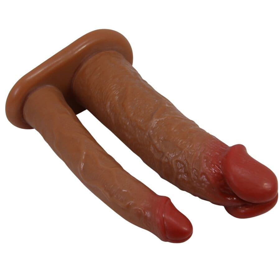 PRETTY LOVE - YAIRON DOUBLE PENIS SLEEVE WITH 4 CM EXTENSION MULATTO thumb 2