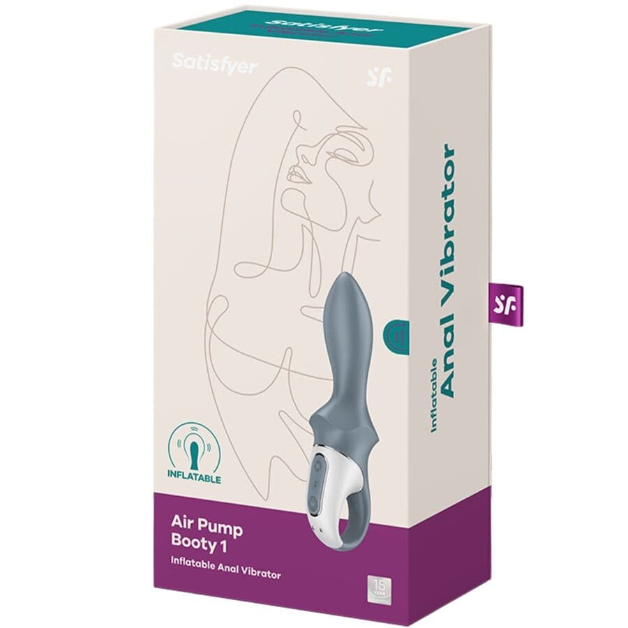 SATISFYER - AIR PUMP BOOTY 1 ANAL INFLATABLE VIBRATOR GREY thumb 6
