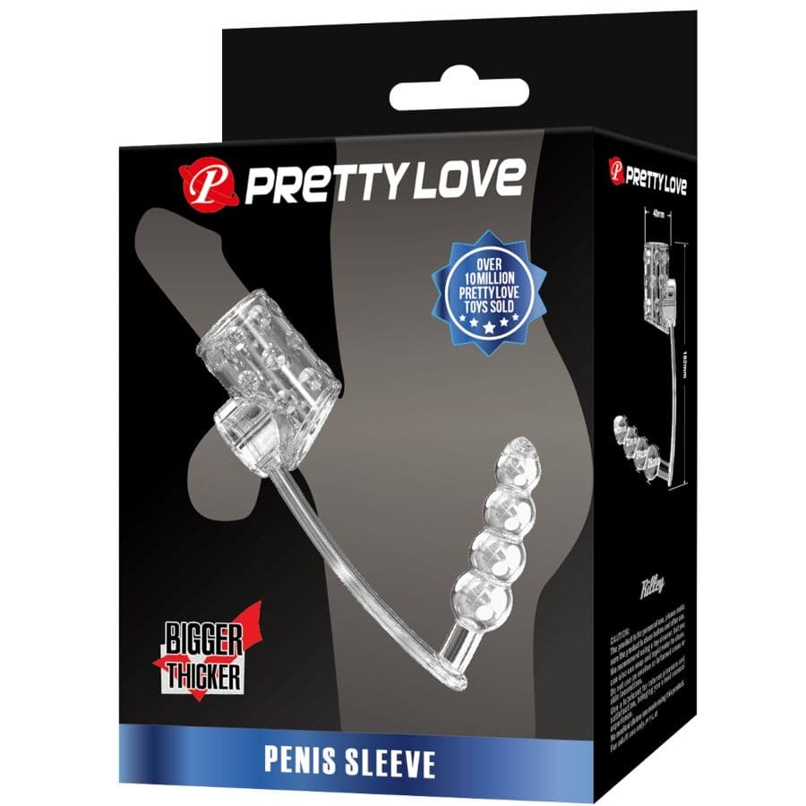 PRETTY LOVE - PENIS SLEEVE WITH ANAL PLUG TRANSPARENT thumb 6