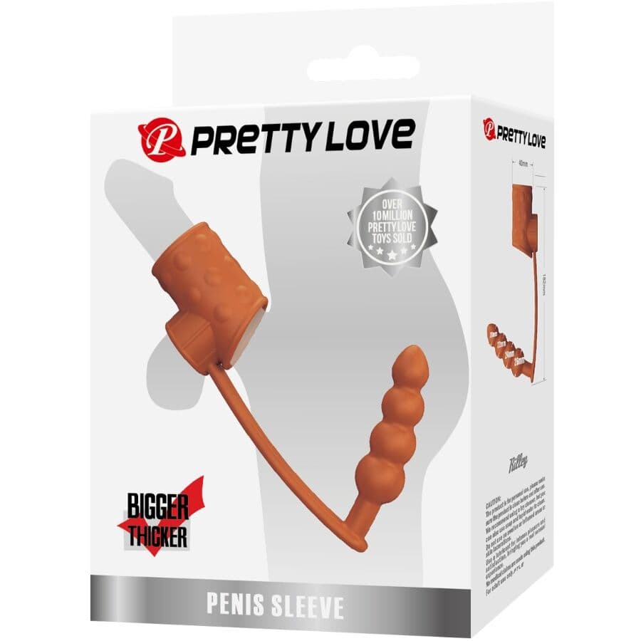 PRETTY LOVE - PENIS SLEEVE WITH ANAL PLUG NATURAL thumb 7