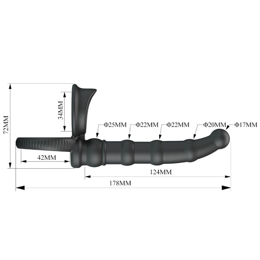 PRETTY LOVE - TATUM VIBRATING PENIS RING WITH PLUG 10 VIBRATIONS BLACK thumb 5