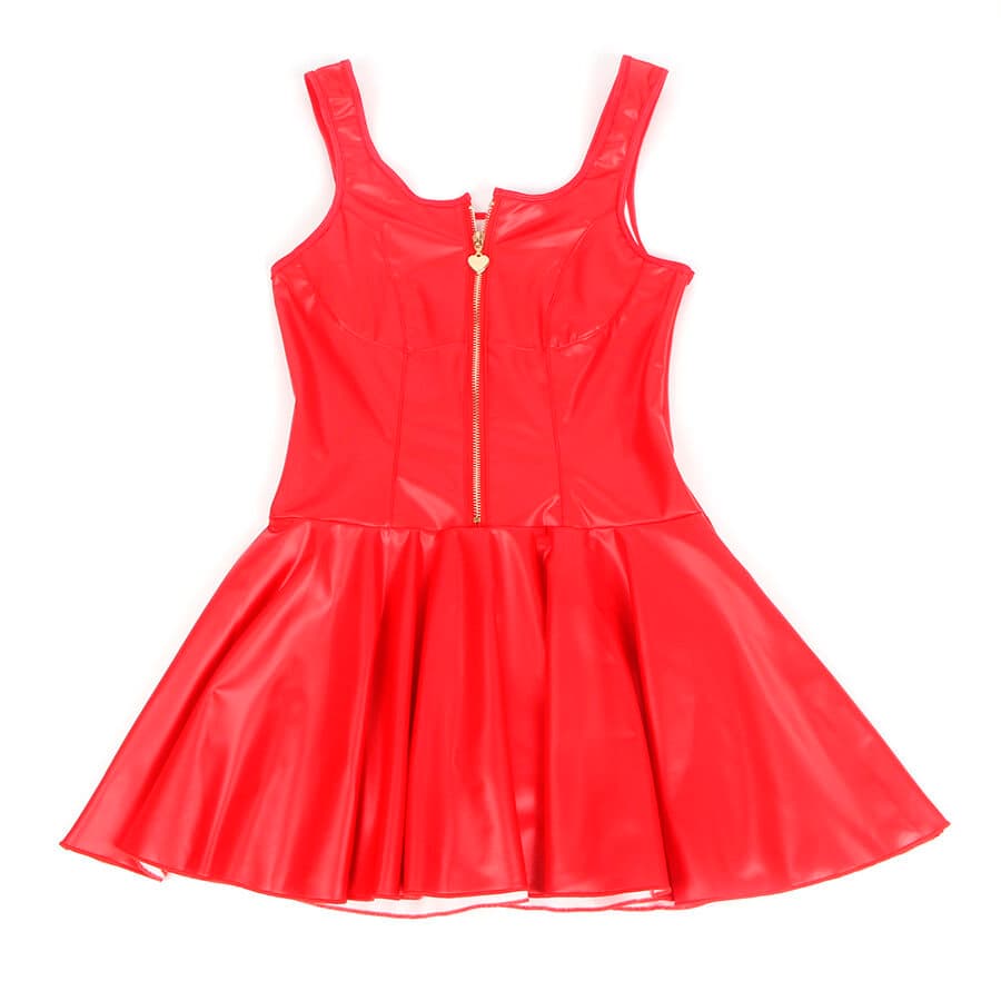 SUBBLIME - 957681 HEART ZIPPER LEATHER DRESS RED S/M thumb 5