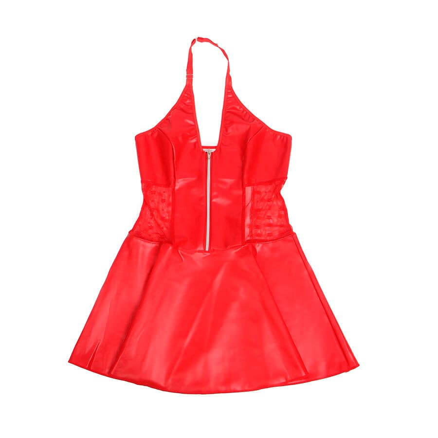 SUBBLIME - 957735 LACE ZIPPER LEATHER DRESS RED L/XL thumb 5