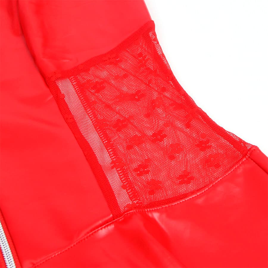 SUBBLIME - 957735 LACE ZIPPER LEATHER DRESS RED L/XL thumb 6
