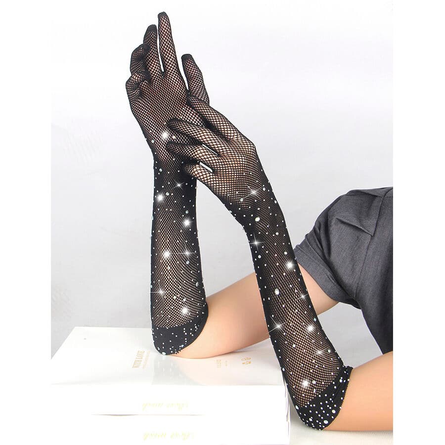 SUBBLIME - 957469SHINE TRANSPARENT GLOVES BLACK S/M thumb 6
