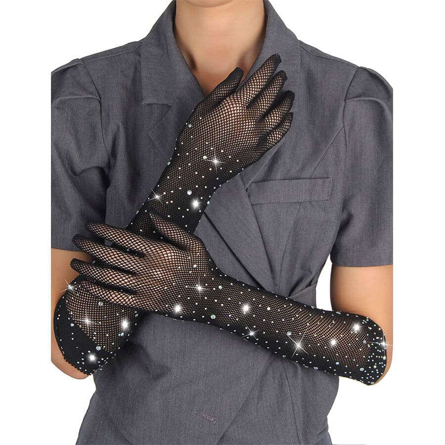SUBBLIME - 957469SHINE TRANSPARENT GLOVES BLACK S/M thumb 2