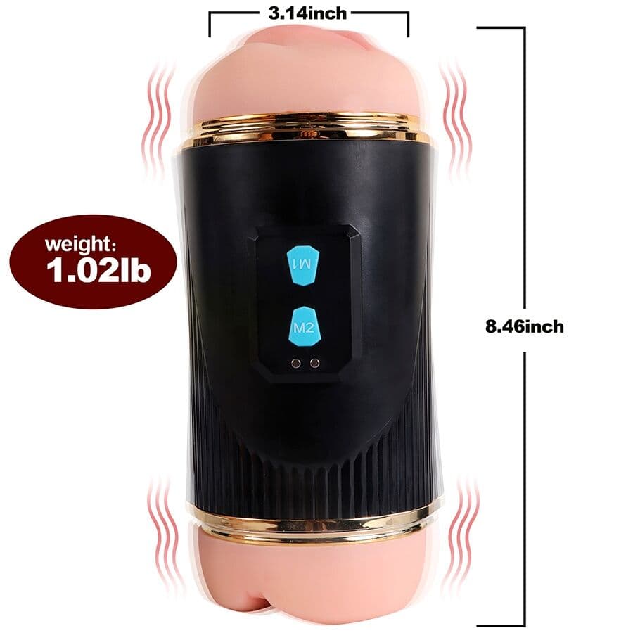 SHEQU - KAY DOUBLE MASTURBATOR WITH DUAL MOUTH AND VAGINA VIBRATION thumb 11