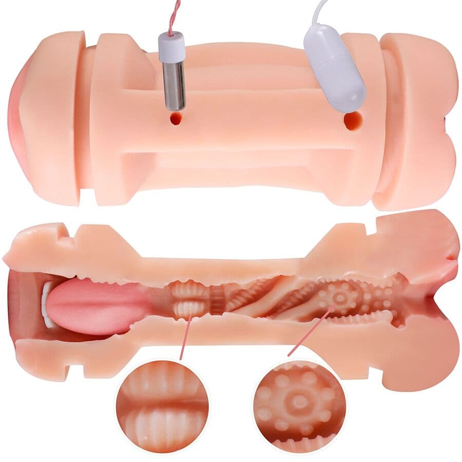 SHEQU - KAY DOUBLE MASTURBATOR WITH DUAL MOUTH AND VAGINA VIBRATION thumb 3