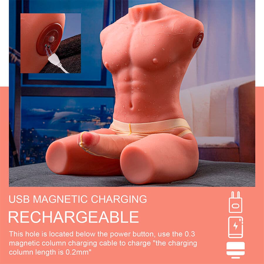 XISE - JASON HALF BODY REALISTIC MALE TORSO WITH THRUSTING AND VIBRATION 55 CM thumb 10