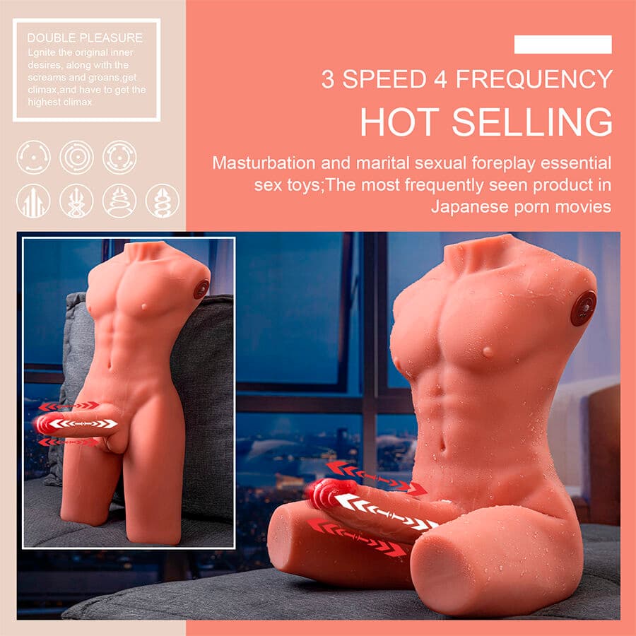 XISE - JASON HALF BODY REALISTIC MALE TORSO WITH THRUSTING AND VIBRATION 55 CM thumb 14