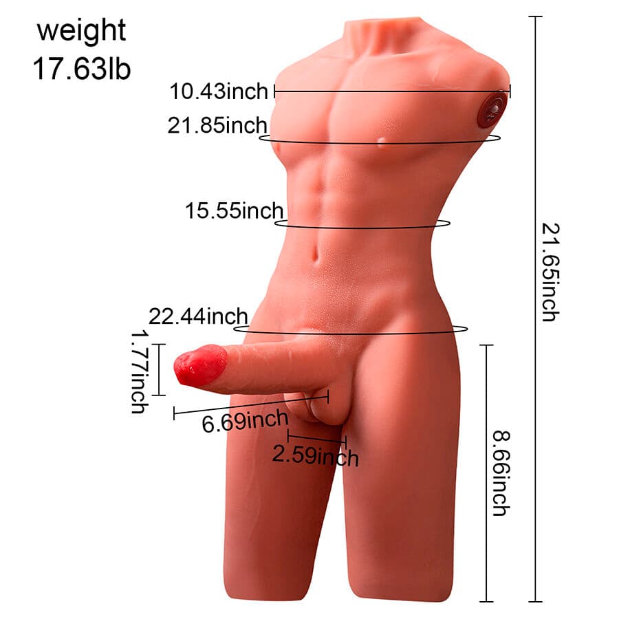 XISE - JASON HALF BODY REALISTIC MALE TORSO WITH THRUSTING AND VIBRATION 55 CM thumb 9