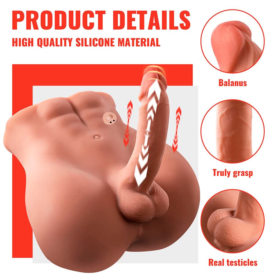 XISE - BERTLETT DILDO ASS REALISTIC DILDO AND ANUS MASTURBATOR FRONT POSITION WITH THRUSTING 18 CM thumb 3
