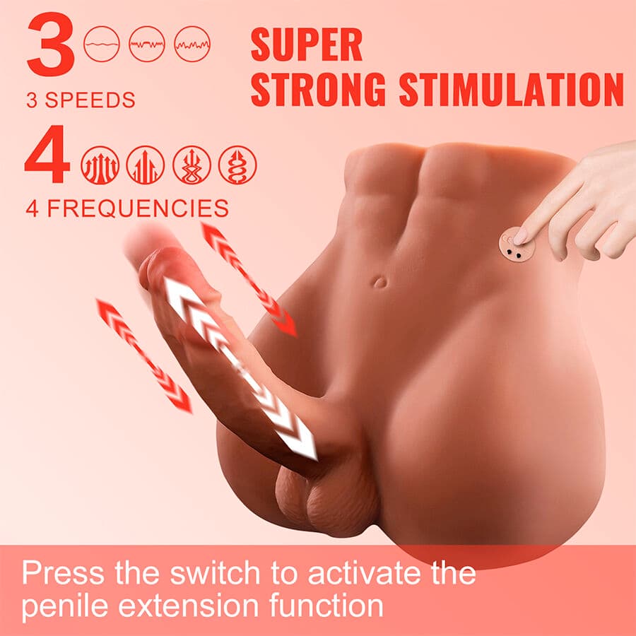 XISE - BERTLETT DILDO ASS REALISTIC DILDO AND ANUS MASTURBATOR FRONT POSITION WITH THRUSTING 18 CM thumb 9