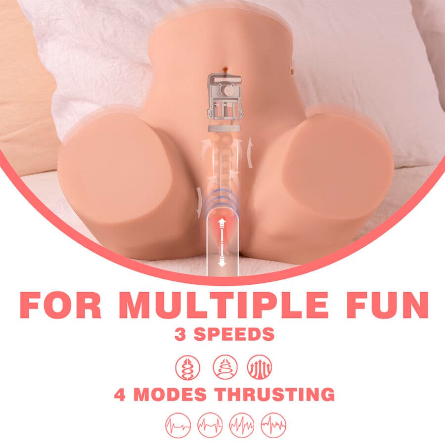 XISE - DANAE THRUSTING REALISTIC VAGINA MASTUBADOR WITH MULTI-POSITION VIBRATION thumb 8
