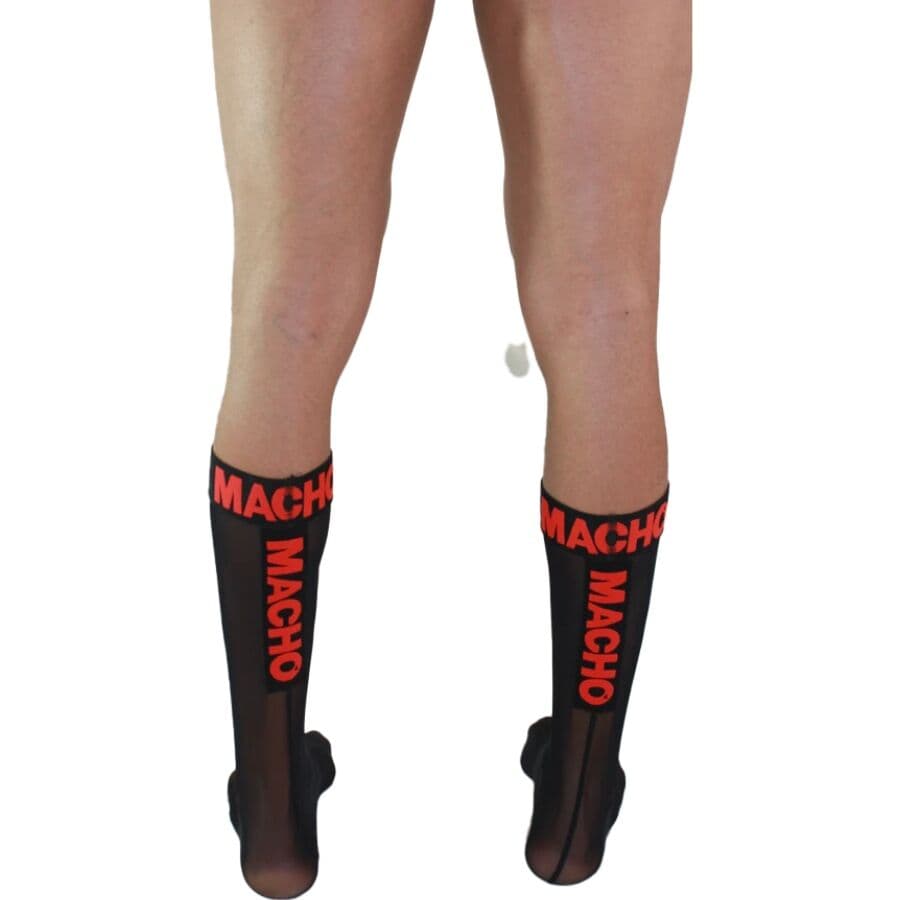 MACHO - THIN SOCKS ONE SIZE BLACK/RED thumb 2