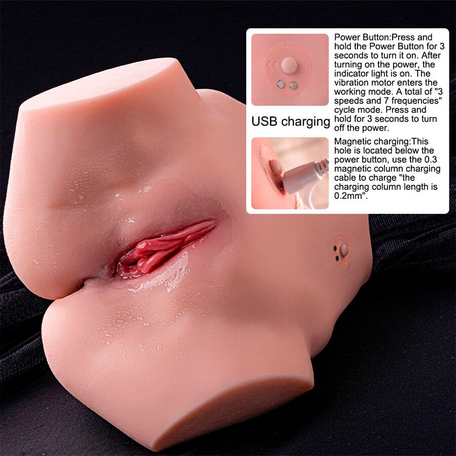 XISE - TRACY VIBRATING REALISTIC MULTIPOSITION VAGINA AND ANUS MASTURBATOR thumb 10