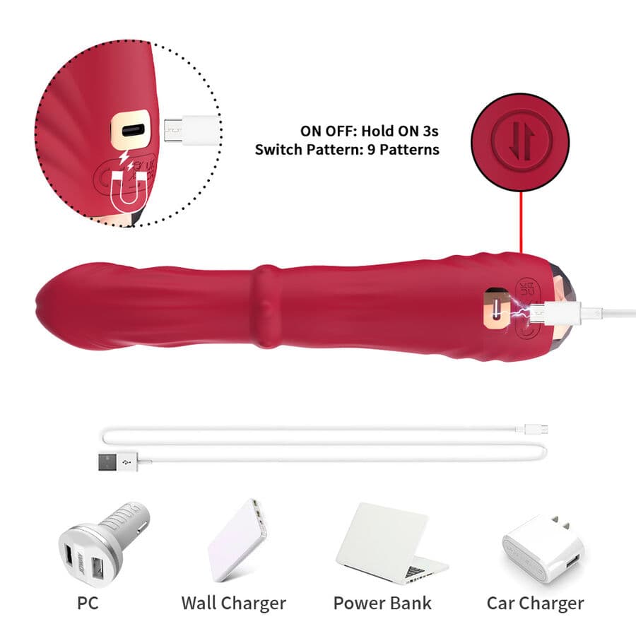 ARMONY - THERMO-ADJUSTABLE POINT A STIMULATOR VIBRATOR DILDO RED thumb 5
