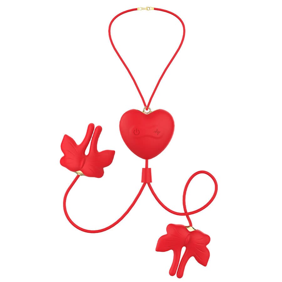 ARMONY - MAGNETIC NIPPLE CLAMPS WITH VIBRATION BUTTERFLY SHAPE RED thumb 7