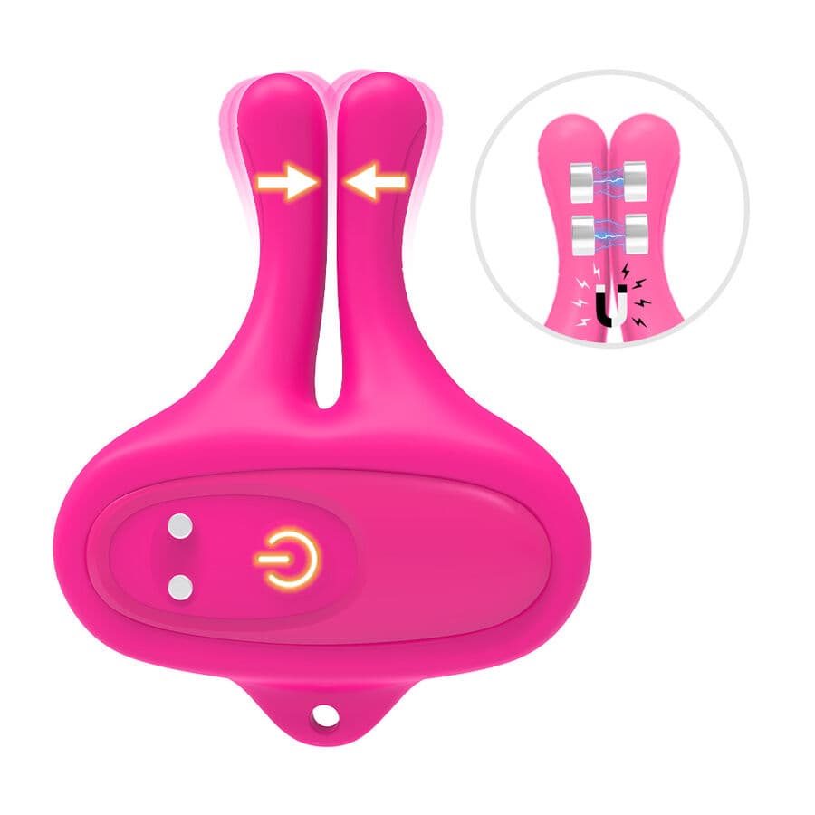 ARMONY - RABBIT SHAPE VIBRATION MAGNETIC NIPPLE CLAMPS PINK thumb 5