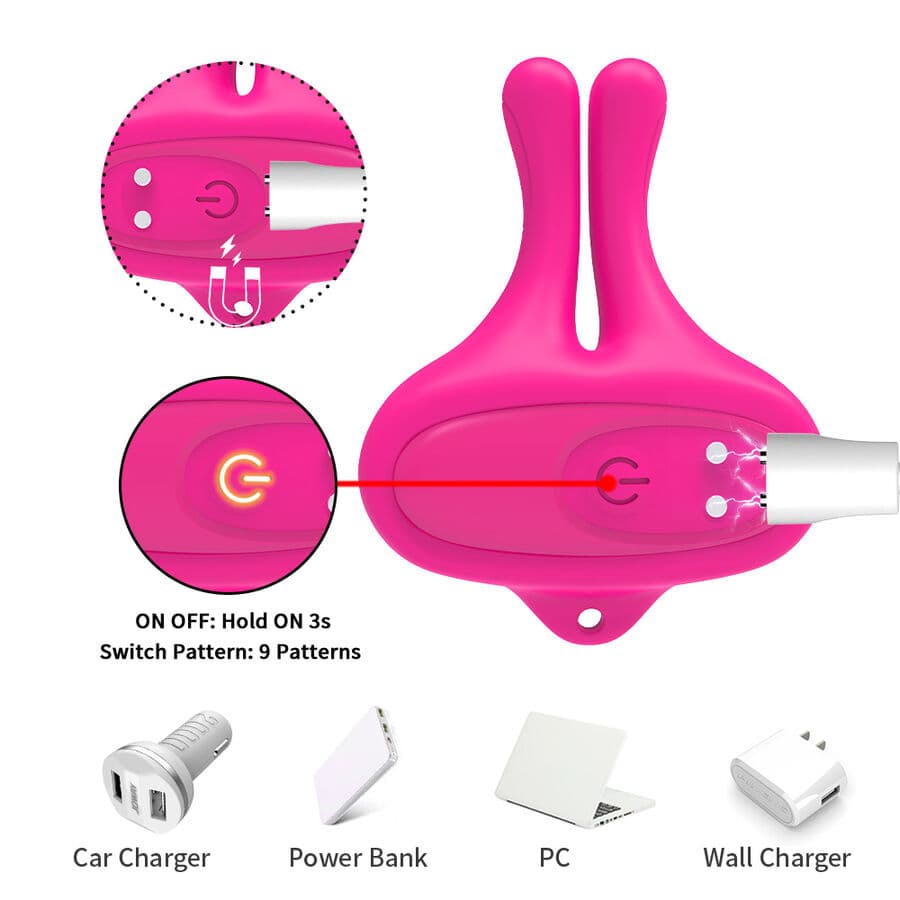 ARMONY - RABBIT SHAPE VIBRATION MAGNETIC NIPPLE CLAMPS PINK thumb 11